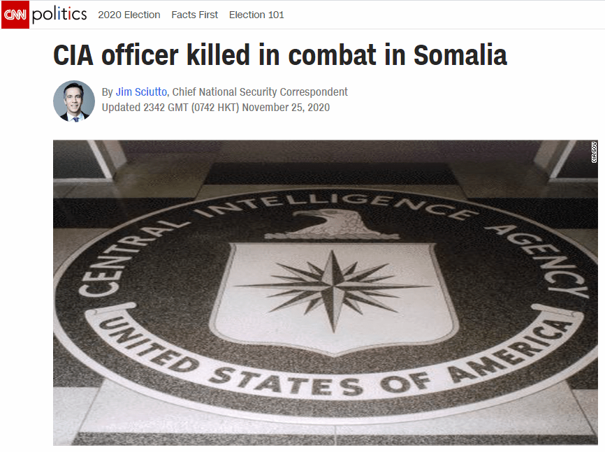 U.S. media revealed that a CIA Officer was killed in Somalia