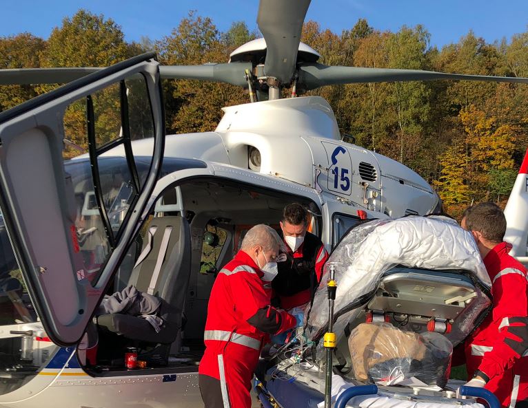 Belgian Coronavirus patients were transferred by helicopter to Germany to treatment for the first time