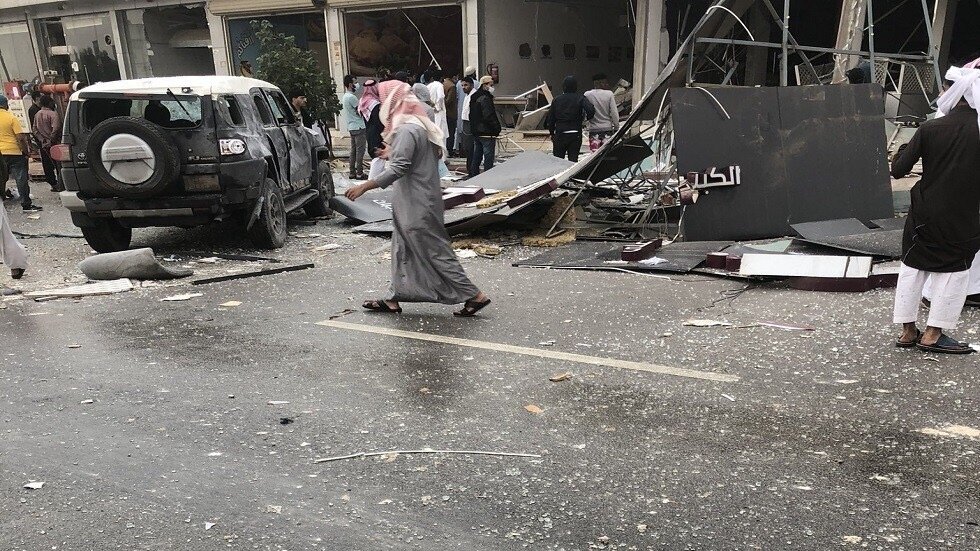 △The scene of the explosion (picture source: Saudi Civil Defense Department)