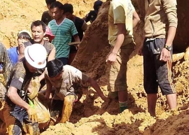 Two people died in a landslide in Mogok Myanmar