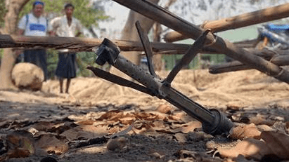 A leftover bomb explodes in Rakhine State Myanmar causing one death and two injuries