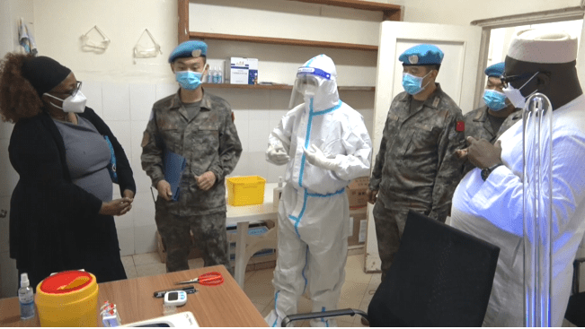 The Chinese peacekeeping medical team to Congo received the first United Nations coronavirus nucleic acid testing mission.