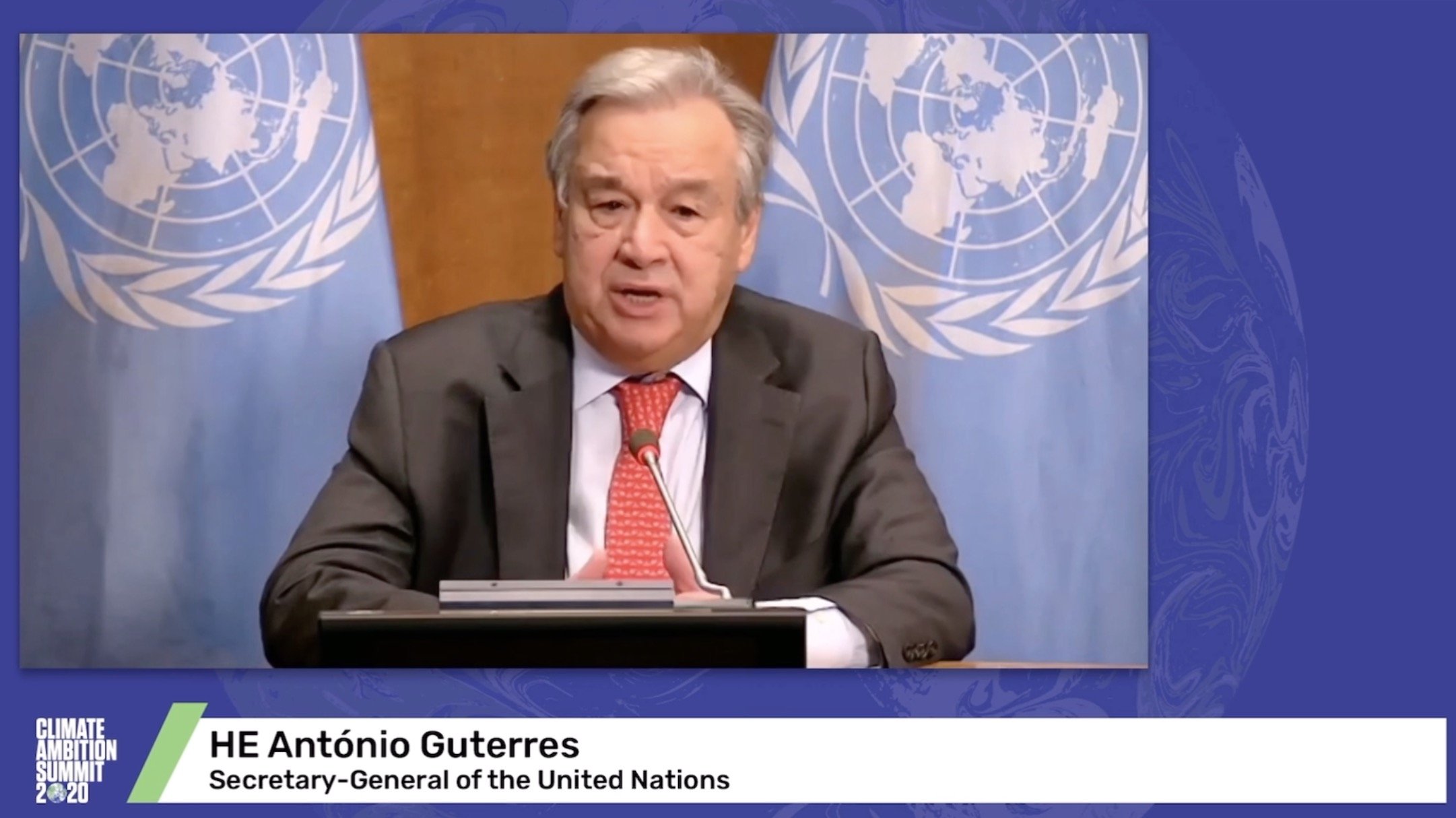United Nations Secretary-General Guterres: Call for the realization of zero greenhouse gas emission commitments