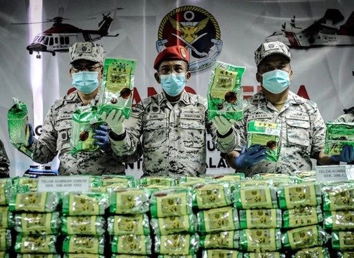 Malaysian maritime law enforcement agencies detected the largest drug case in history and intercepted more than 2 tons of methamphetamine.