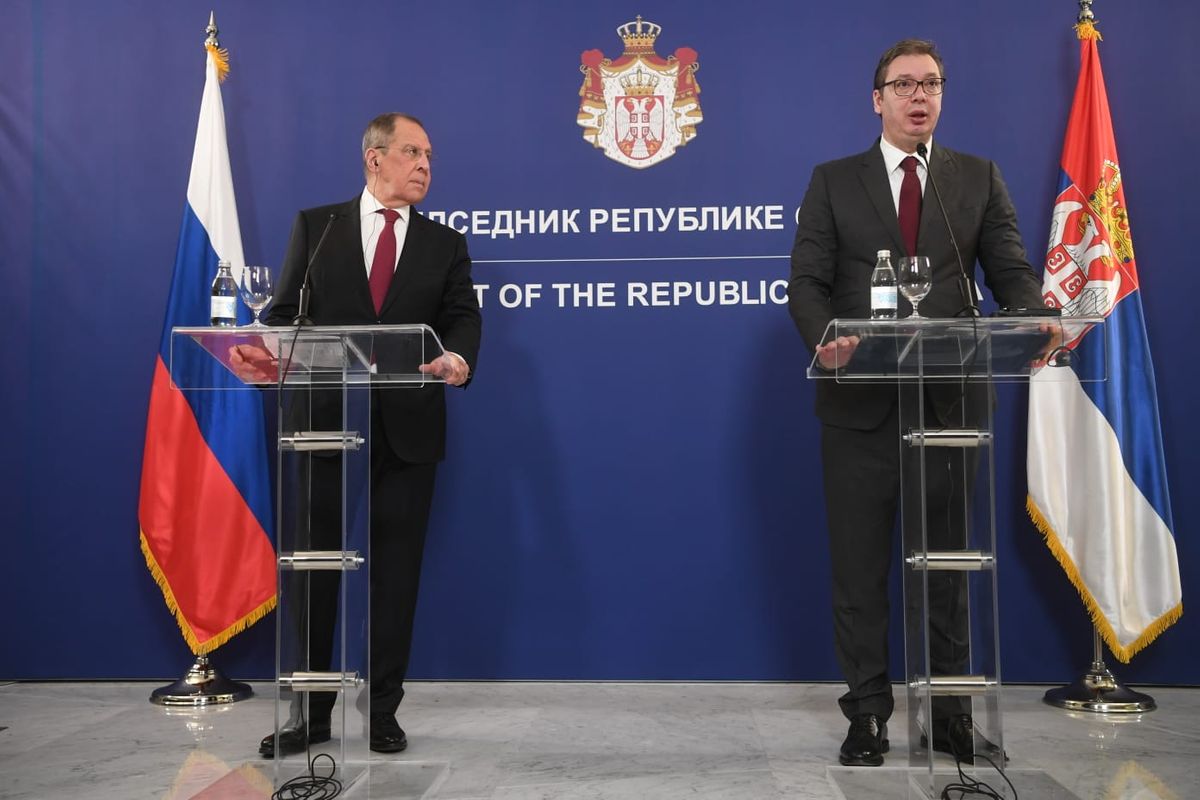 Serbian President Aleksandar Vučić met with the Russian Foreign Minister and said that he would not impose sanctions on Russia