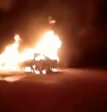 A car caught fire after crashing with a truck in Uttar Pradesh, India, killing 5 people.