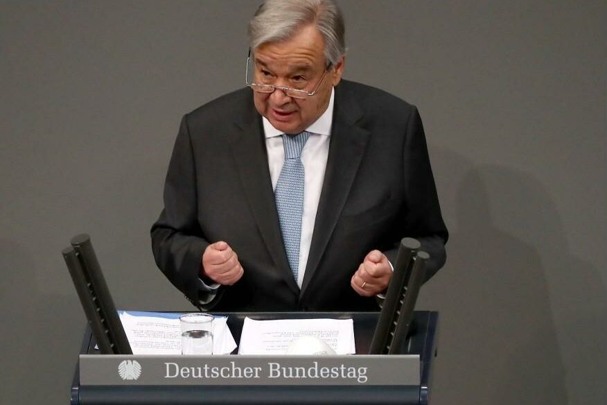 Guterres joins Merkel in calling for equitable global distribution of vaccines and enhanced climate protection
