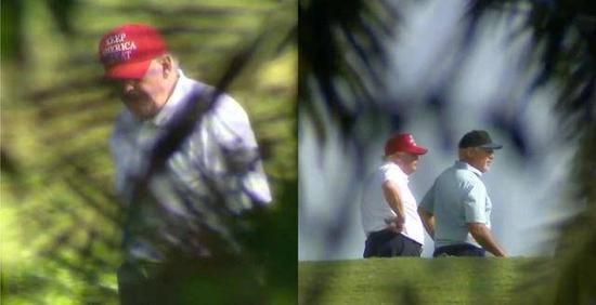 On the first day of Trump's departure, he went to play golf.