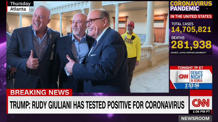Giuliani's confirmed whereabouts have been exposed. He has contacted hundreds of Trump supporters.