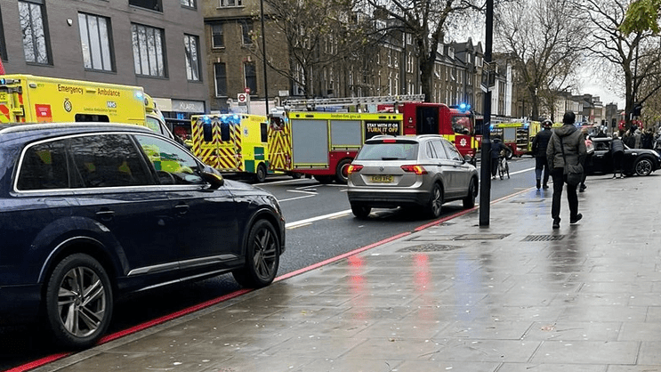 A vehicle crashed into pedestrians on the sidewalk in north London, causing five people to be sent to hospital. Police said the incident had nothing to do with the terrorist attack.