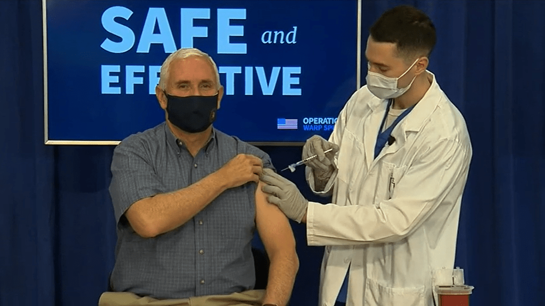 U.S. Vice President Pence was publicly vaccinated against the novel coronavirus.