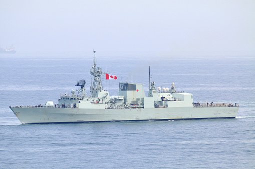 A sailor on a Canadian warship is suspected to have fallen into the sea and disappeared.