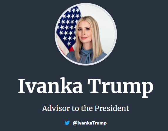 Ivanka, the "first daughter" of the United States, sent a farewell message, wishing the Biden administration