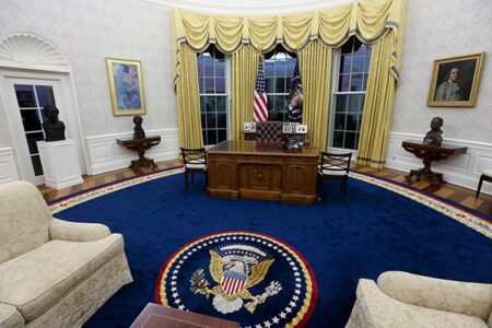 What has changed in the Oval Office of the White House after Biden took office?