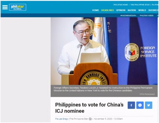 Philippines Foreign Minister made clear instructions: vote for Chinese candidates
