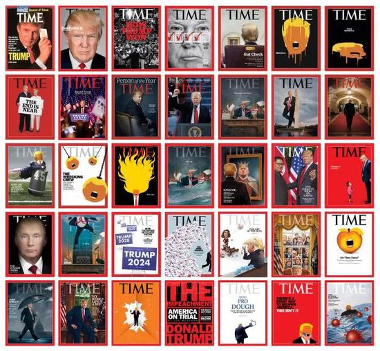 Trump left office, leaving 35 Times covers