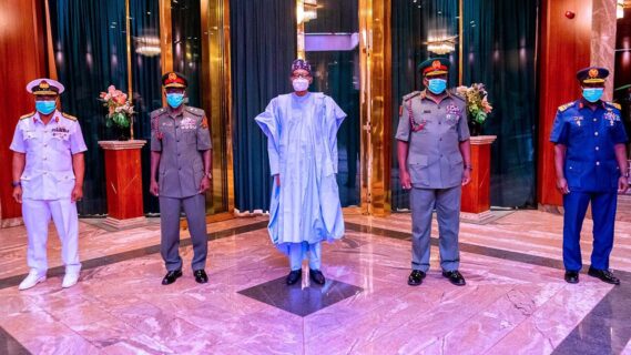 Nigerian President Buhari replaced four heads of the armed forces