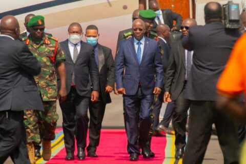 The President of Tanzania met with the President of Mozambique in Chateau