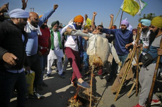 Two Indian farmers died at the scene of the protest.
