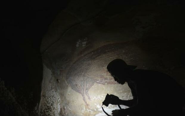 The world's oldest cave murals are exposed dating back to 45,000 years ago.