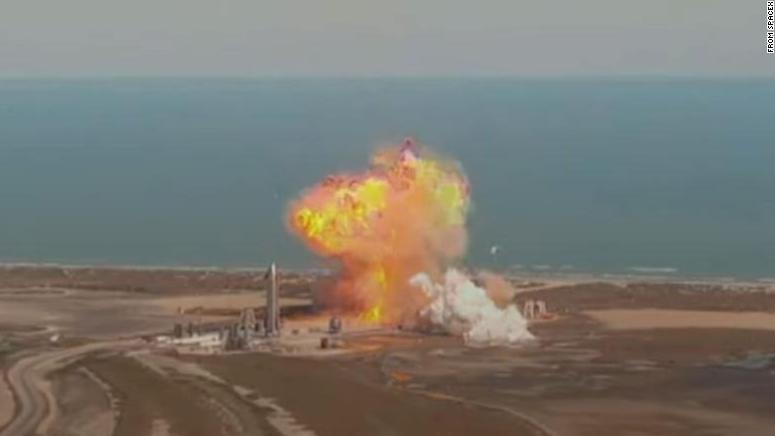 The prototype SpaceX starship of the United States exploded during the test flight.