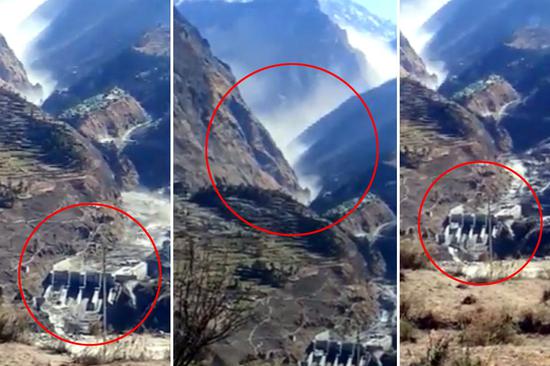 Glacier fracture in northern India and flood washed away houses Official: Hundreds may be killed or injured