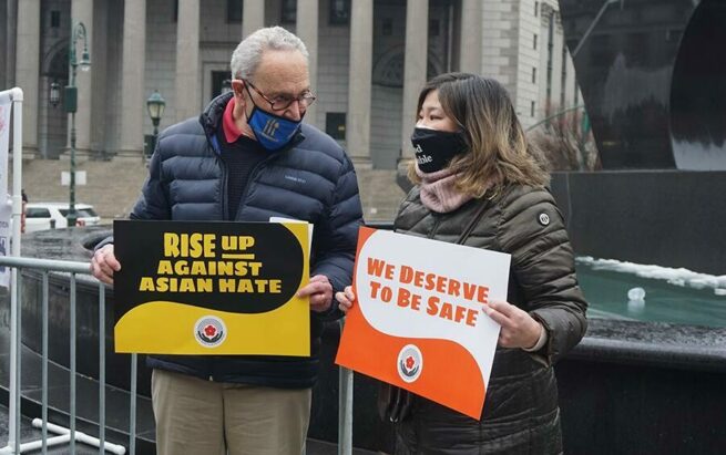 Asians in New York protest against hate crimes and demand personal safety
