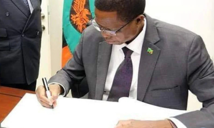 Zambian President Rengu signed his country's cyber security bill