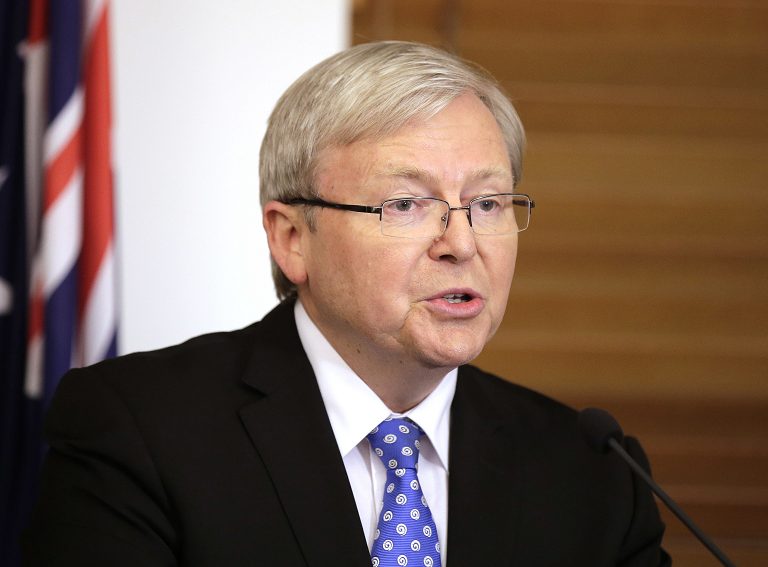 The Australian government tore up the Belt and Road Agreement with China, and former Prime Minister Kevin Rudd was ironic