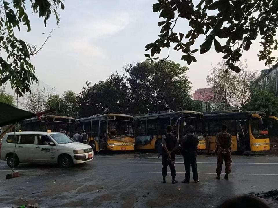 Five buses in Yangon, Myanmar caught fire. The cause of the accident is still under investigation.