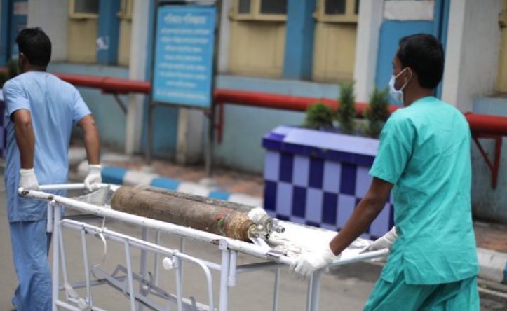 Two indian health care workers have been arrested by police for selling oxygen cylinders at high prices on the black market