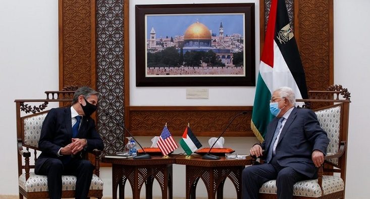 Palestinian President Mahmoud Abbas meets with U.S. Secretary of State Blinken