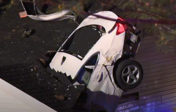 A sleeping couple in a U.S. car ran out of control and crashed into a home to escape
