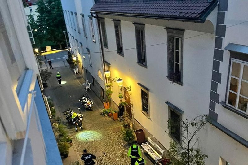 Six shots were fired from the streets of the Slovenian capital