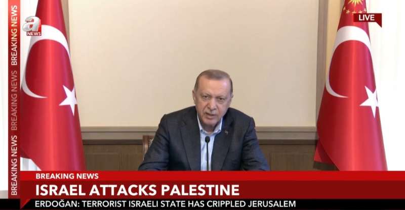 Turkish President: Angry at "terrorist state" Israel