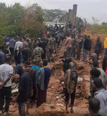 Nine people have died after a concrete wall collapsed in Ethiopia due to continuous rains
