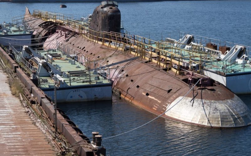 The Soviet Union's first nuclear submarine was converted into a museum and transported to Karustad