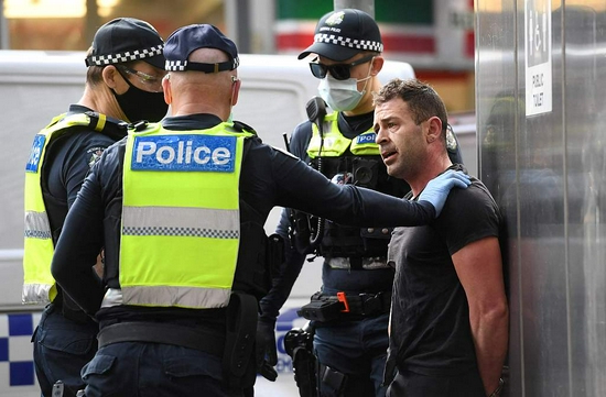 More than 200 people have been arrested in Melbourne, Australia, protesting against the closure of the city