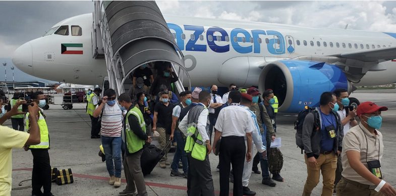 The first 118 Nepalese citizens evacuated from Afghanistan arrived in Kathmandu, Nepal's capital