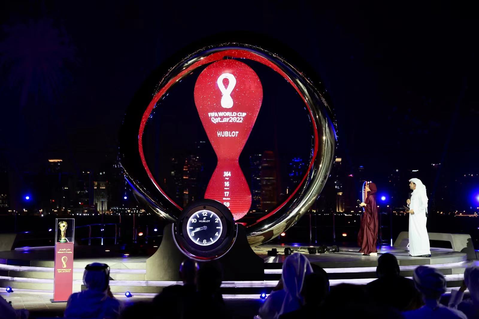 Countdown clock for the 2022 Qatar World Cup starts timing